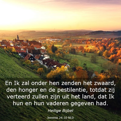 Picture 03 - Jeremia 24:10 NLD - En Ik zal onder hen zenden het zwaard, den honger - Bible Verse Picture