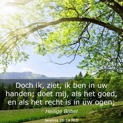 Picture 03 - Jeremia 26:14 NLD - Doch ik, ziet, ik ben in uw handen; doet mij, als - Bible Verse Picture