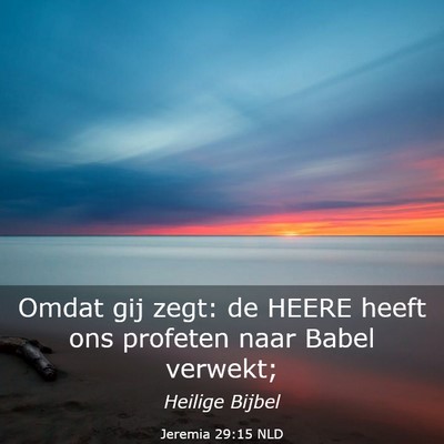 Picture 03 - Jeremia 29:15 NLD - Omdat gij zegt: de HEERE heeft ons profeten naar - Bible Verse Picture