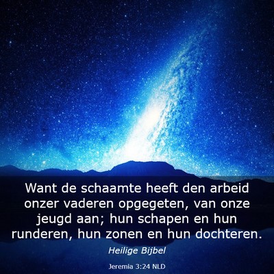 Picture 03 - Jeremia 3:24 NLD - Want de schaamte heeft den arbeid onzer vaderen - Bible Verse Picture