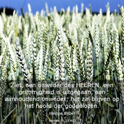 Picture 03 - Jeremia 30:23 NLD - Ziet, een onweder des HEEREN, een grimmigheid is - Bible Verse Picture