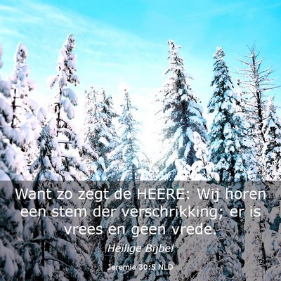 Picture 03 - Jeremia 30:5 NLD - Want zo zegt de HEERE: Wij horen een stem der - Bible Verse Picture