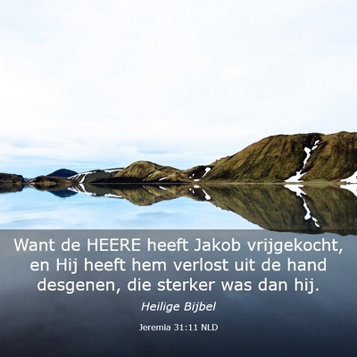 Picture 03 - Jeremia 31:11 NLD - Want de HEERE heeft Jakob vrijgekocht, en Hij - Bible Verse Picture