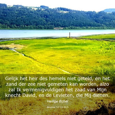 Picture 03 - Jeremia 33:22 NLD - Gelijk het heir des hemels niet geteld, en het - Bible Verse Picture