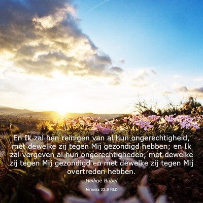Picture 03 - Jeremia 33:8 NLD - En Ik zal hen reinigen van al hun - Bible Verse Picture