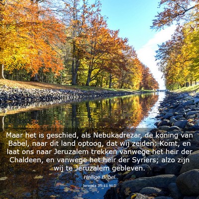 Picture 03 - Jeremia 35:11 NLD - Maar het is geschied, als Nebukadrezar, de koning - Bible Verse Picture