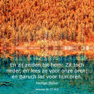 Picture 03 - Jeremia 36:15 NLD - En zij zeiden tot hem: Zit toch neder, en lees ze - Bible Verse Picture