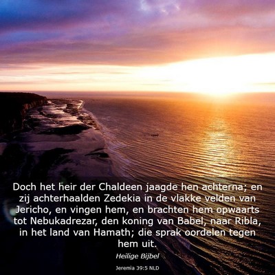 Picture 03 - Jeremia 39:5 NLD - Doch het heir der Chaldeen jaagde hen achterna; - Bible Verse Picture