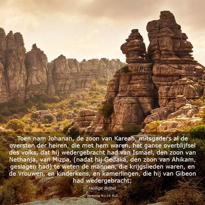 Picture 03 - Jeremia 41:16 NLD - Toen nam Johanan, de zoon van Kareah, mitsgaders - Bible Verse Picture