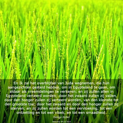Picture 03 - Jeremia 44:12 NLD - En Ik zal het overblijfsel van Juda wegnemen, die - Bible Verse Picture