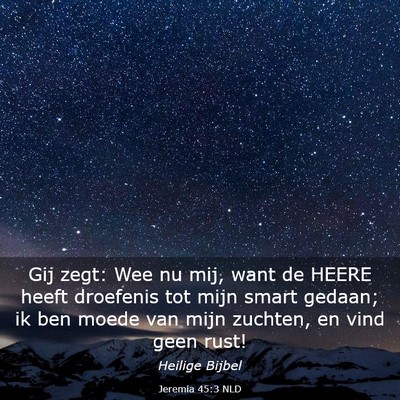 Picture 03 - Jeremia 45:3 NLD - Gij zegt: Wee nu mij, want de HEERE heeft - Bible Verse Picture