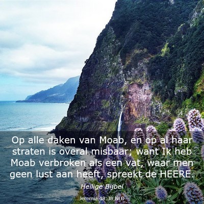 Picture 03 - Jeremia 48:38 NLD - Op alle daken van Moab, en op al haar straten is - Bible Verse Picture