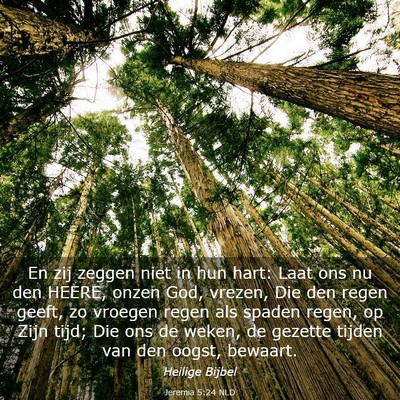 Picture 03 - Jeremia 5:24 NLD - En zij zeggen niet in hun hart: Laat ons nu den - Bible Verse Picture