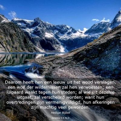 Picture 03 - Jeremia 5:6 NLD - Daarom heeft hen een leeuw uit het woud - Bible Verse Picture