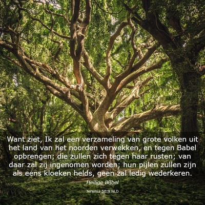 Picture 03 - Jeremia 50:9 NLD - Want ziet, Ik zal een verzameling van grote - Bible Verse Picture