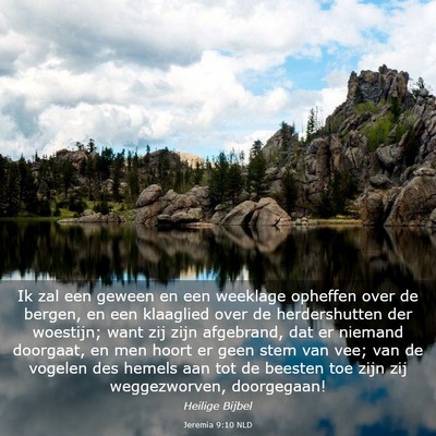 Picture 03 - Jeremia 9:10 NLD - Ik zal een geween en een weeklage opheffen over - Bible Verse Picture