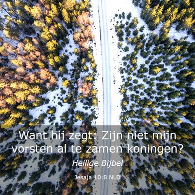 Picture 03 - Jesaja 10:8 NLD - Want hij zegt: Zijn niet mijn vorsten al te zamen - Bible Verse Picture