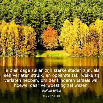 Picture 03 - Jesaja 17:9 NLD - Te dien dage zullen zijn sterke steden zijn, als - Bible Verse Picture