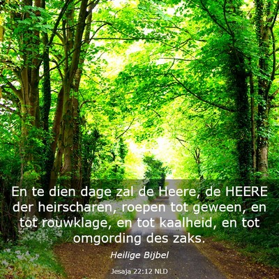 Picture 03 - Jesaja 22:12 NLD - En te dien dage zal de Heere, de HEERE der - Bible Verse Picture