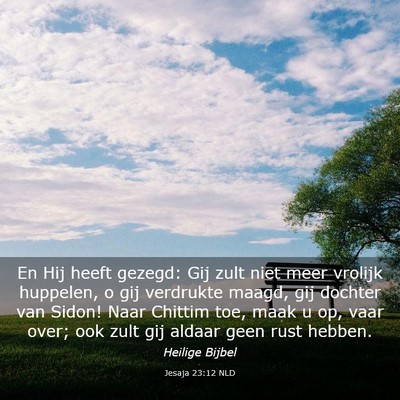 Picture 03 - Jesaja 23:12 NLD - En Hij heeft gezegd: Gij zult niet meer vrolijk - Bible Verse Picture