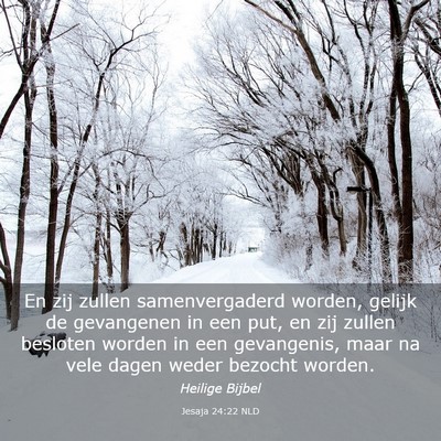 Picture 03 - Jesaja 24:22 NLD - En zij zullen samenvergaderd worden, gelijk de - Bible Verse Picture