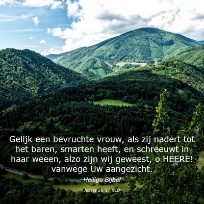 Picture 03 - Jesaja 26:17 NLD - Gelijk een bevruchte vrouw, als zij nadert tot - Bible Verse Picture