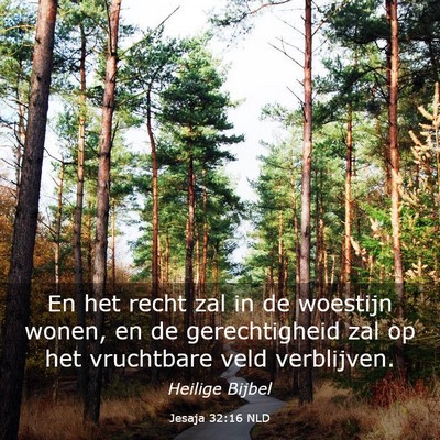 Picture 03 - Jesaja 32:16 NLD - En het recht zal in de woestijn wonen, en de - Bible Verse Picture