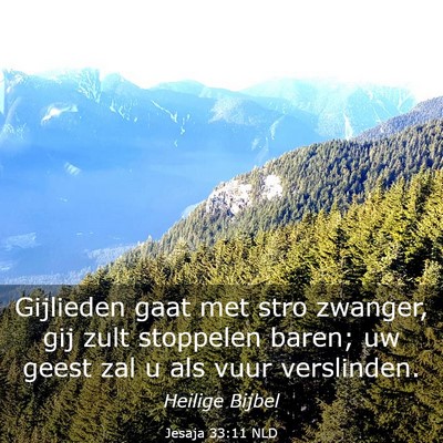 Picture 03 - Jesaja 33:11 NLD - Gijlieden gaat met stro zwanger, gij zult - Bible Verse Picture