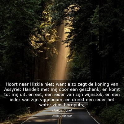 Picture 03 - Jesaja 36:16 NLD - Hoort naar Hizkia niet; want alzo zegt de koning - Bible Verse Picture
