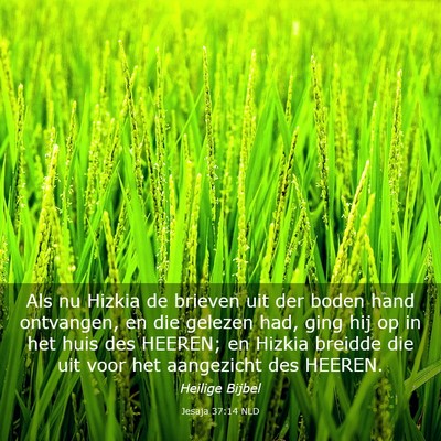 Picture 03 - Jesaja 37:14 NLD - Als nu Hizkia de brieven uit der boden hand - Bible Verse Picture