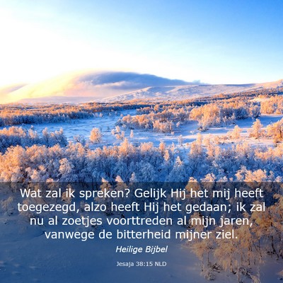 Picture 03 - Jesaja 38:15 NLD - Wat zal ik spreken? Gelijk Hij het mij heeft - Bible Verse Picture