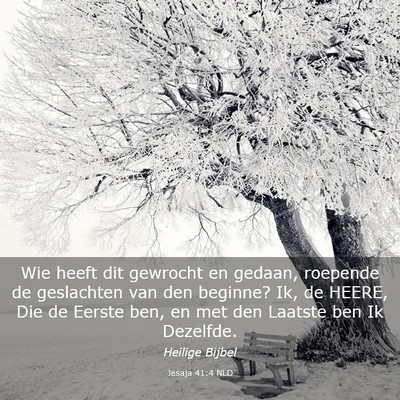 Picture 03 - Jesaja 41:4 NLD - Wie heeft dit gewrocht en gedaan, roepende de - Bible Verse Picture