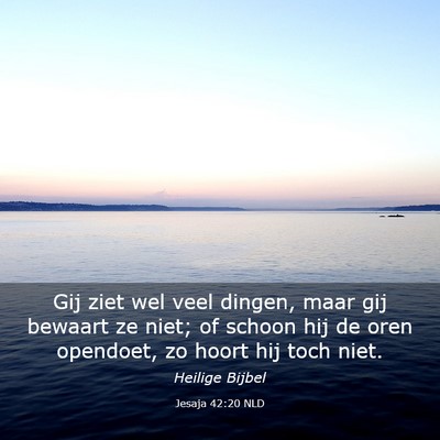 Picture 03 - Jesaja 42:20 NLD - Gij ziet wel veel dingen, maar gij bewaart ze - Bible Verse Picture