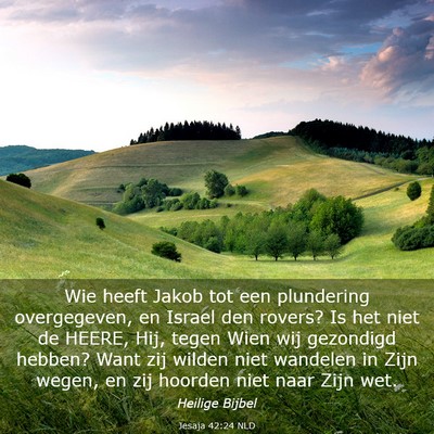 Picture 03 - Jesaja 42:24 NLD - Wie heeft Jakob tot een plundering overgegeven, - Bible Verse Picture