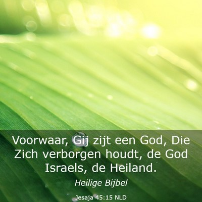 Picture 03 - Jesaja 45:15 NLD - Voorwaar, Gij zijt een God, Die Zich verborgen - Bible Verse Picture