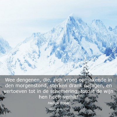 Picture 03 - Jesaja 5:11 NLD - Wee dengenen, die, zich vroeg opmakende in den - Bible Verse Picture