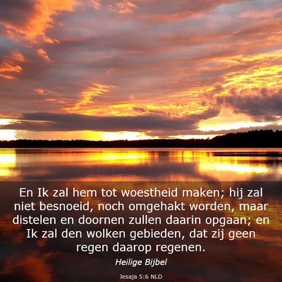 Picture 03 - Jesaja 5:6 NLD - En Ik zal hem tot woestheid maken; hij zal niet - Bible Verse Picture