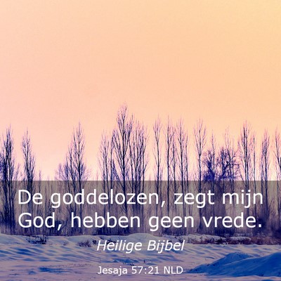 Picture 03 - Jesaja 57:21 NLD - De goddelozen, zegt mijn God, hebben geen - Bible Verse Picture