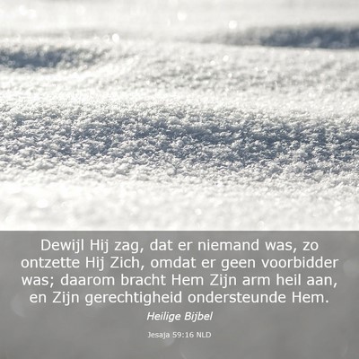 Picture 03 - Jesaja 59:16 NLD - Dewijl Hij zag, dat er niemand was, zo ontzette - Bible Verse Picture