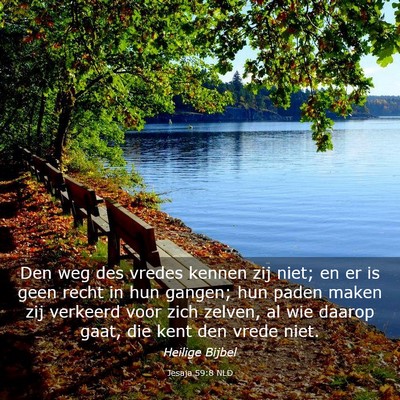 Picture 03 - Jesaja 59:8 NLD - Den weg des vredes kennen zij niet; en er is geen - Bible Verse Picture