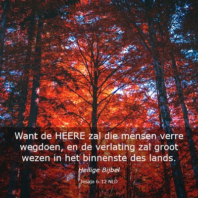 Picture 03 - Jesaja 6:12 NLD - Want de HEERE zal die mensen verre wegdoen, en de - Bible Verse Picture