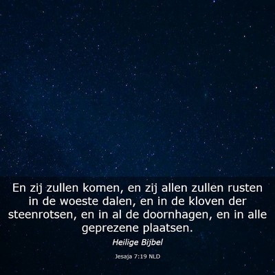 Picture 03 - Jesaja 7:19 NLD - En zij zullen komen, en zij allen zullen rusten - Bible Verse Picture