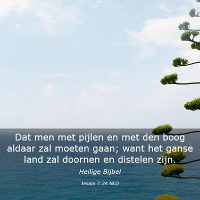 Picture 03 - Jesaja 7:24 NLD - Dat men met pijlen en met den boog aldaar zal - Bible Verse Picture