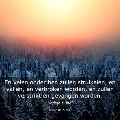 Picture 03 - Jesaja 8:15 NLD - En velen onder hen zullen struikelen, en vallen, - Bible Verse Picture