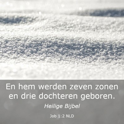Picture 03 - Job 1:2 NLD - En hem werden zeven zonen en drie dochteren - Bible Verse Picture