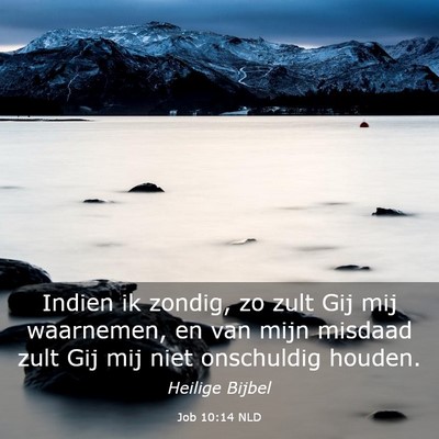 Picture 03 - Job 10:14 NLD - Indien ik zondig, zo zult Gij mij waarnemen, en - Bible Verse Picture