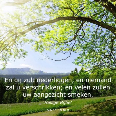 Picture 03 - Job 11:19 NLD - En gij zult nederliggen, en niemand zal u - Bible Verse Picture