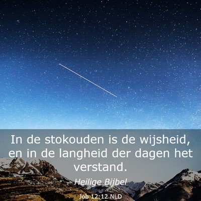 Picture 03 - Job 12:12 NLD - In de stokouden is de wijsheid, en in de langheid - Bible Verse Picture