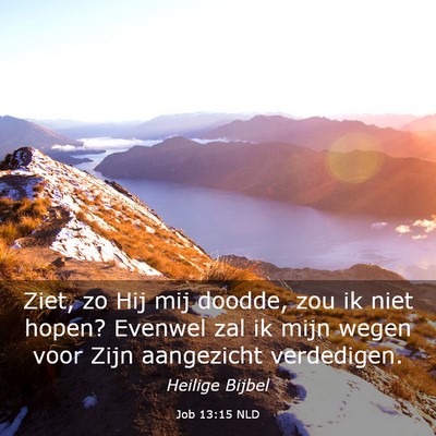 Picture 03 - Job 13:15 NLD - Ziet, zo Hij mij doodde, zou ik niet hopen? - Bible Verse Picture