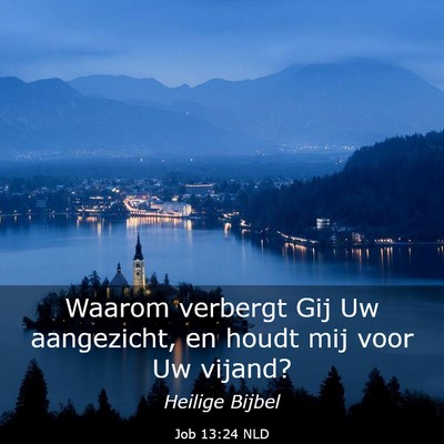 Picture 03 - Job 13:24 NLD - Waarom verbergt Gij Uw aangezicht, en houdt mij - Bible Verse Picture